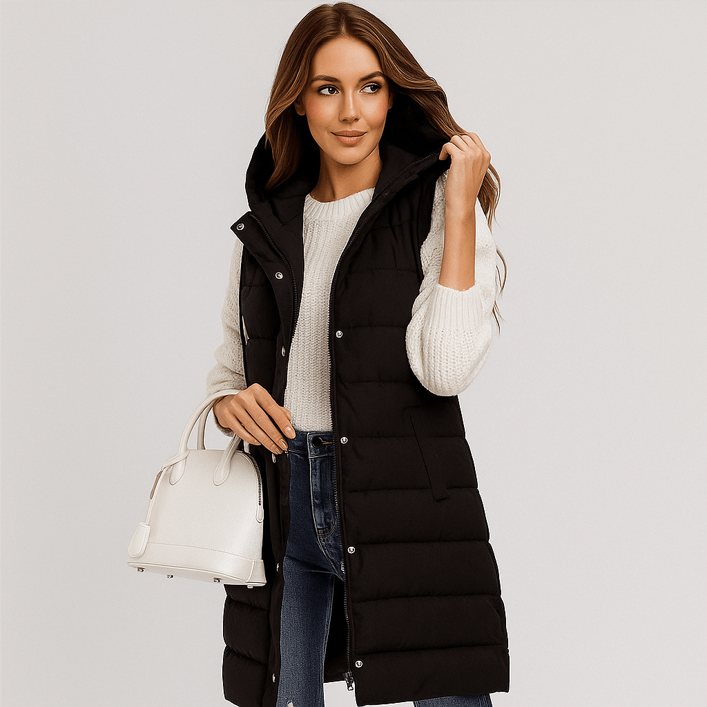 Lang Quiltet Vest - Naisten lämpö - Tyylikäs Mukavuus - EmiyoSuomi - Naisten liivi